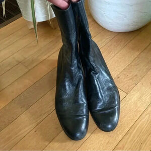 Arche black leather  wedge boots